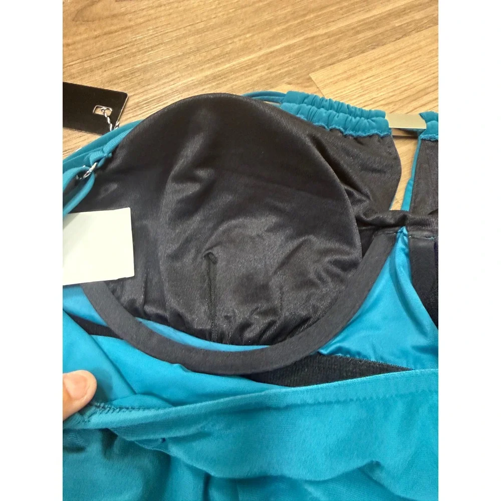 Magicsuit Women Teal Blue Blouson High Neck One Piece Swimsuit NWT Size 16